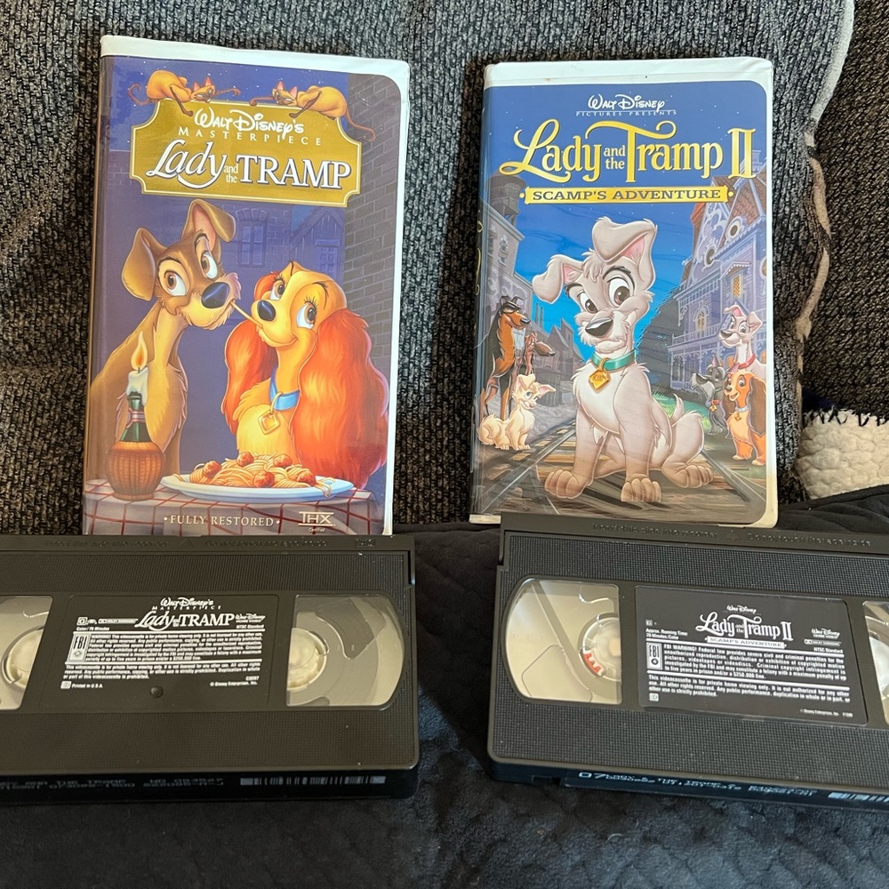 Vintage VHS Movies. Lady and the Tramp and Lady and the Tramp II. 1999.